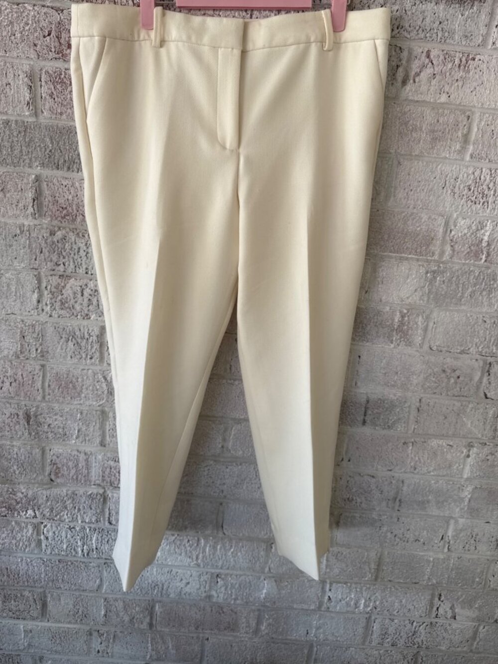 Talbots Hampshire Ankle Pants 14P Ivory Cream Stretch Lined Career Trousers